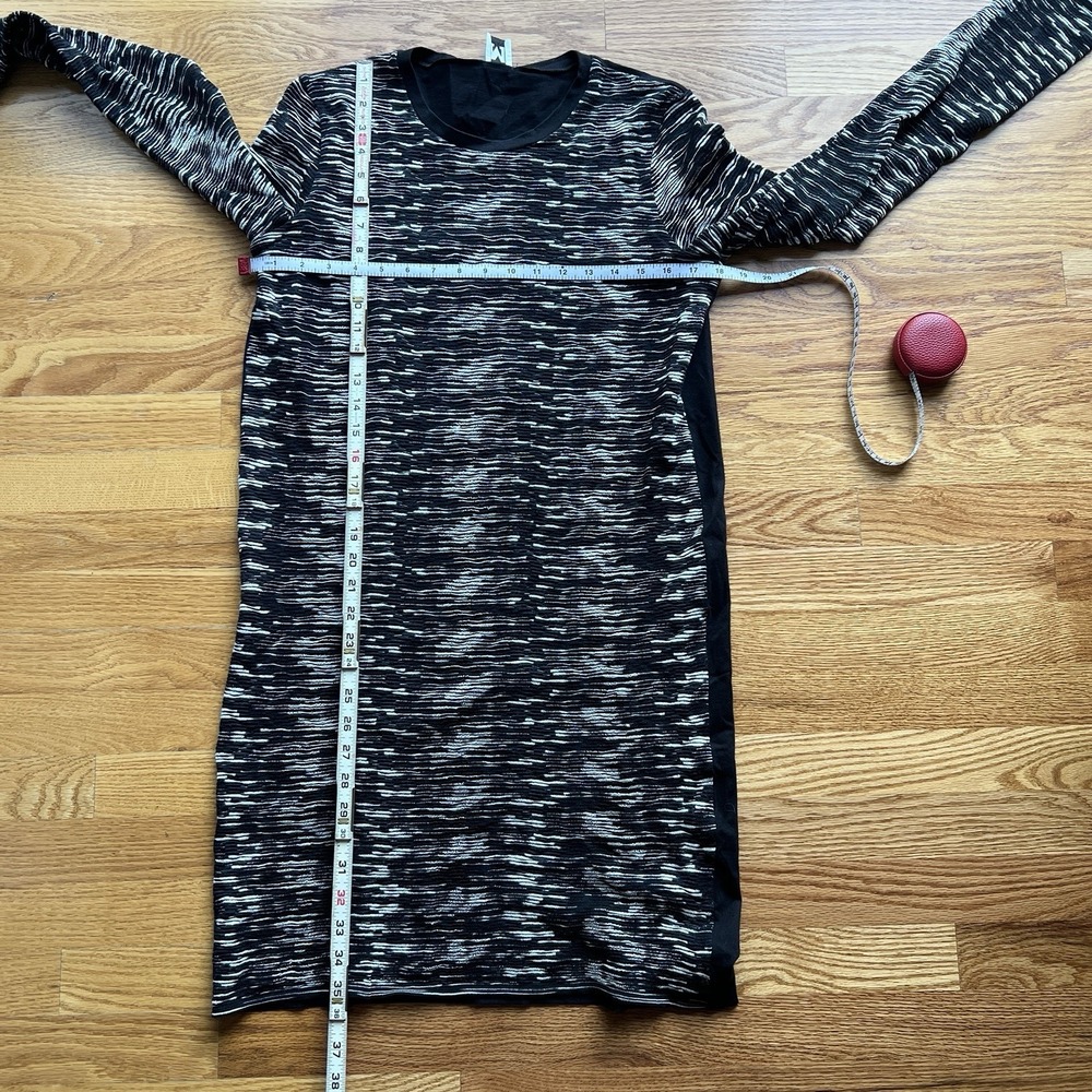 M Missoni Knit Sweater Dress Sz Med‎ Black Black Space Dye Italy Tunic - Picture 6 of 8